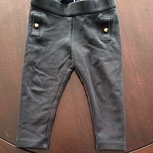Janie and Jack Black Leggings with Gold Accent Buttons